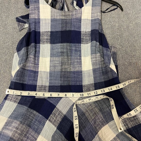ELIZA J - Gingham Checkered Blue White Dress - Picture 7 of 9